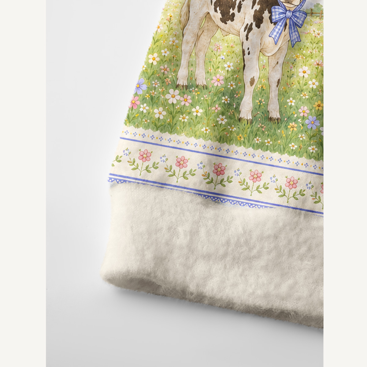 Moonlit Meadow Cow Print Ugly Cardigan Sweaters