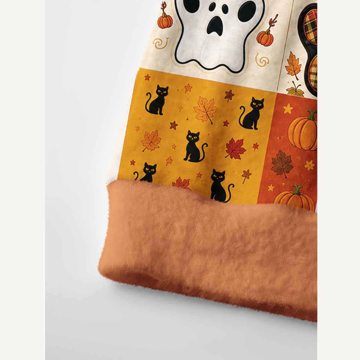 Autumn Witch Cat patchwork Print Ugly Cardigan Sweaters