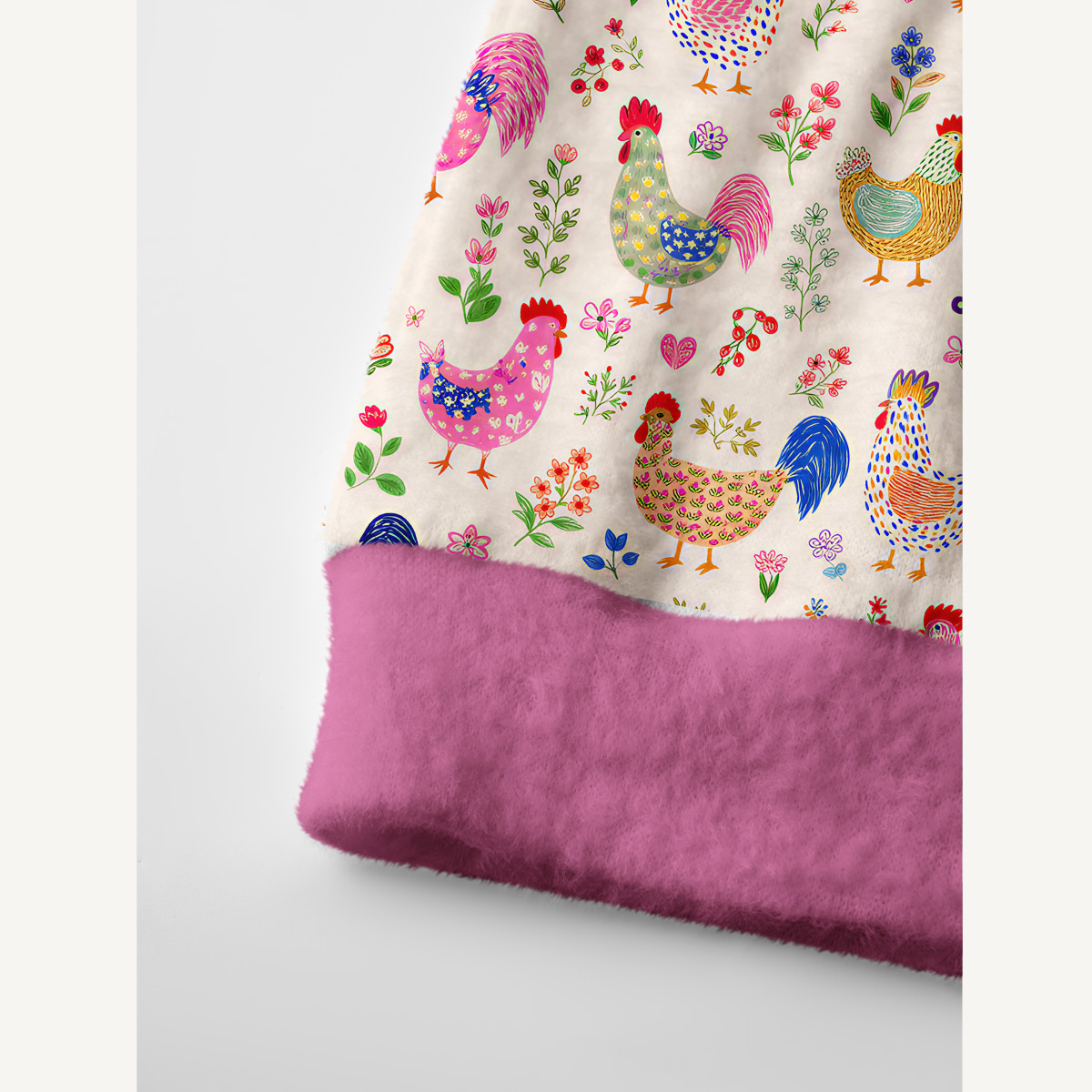 Colorful Farm Chickens Print Ugly Cardigan Sweaters