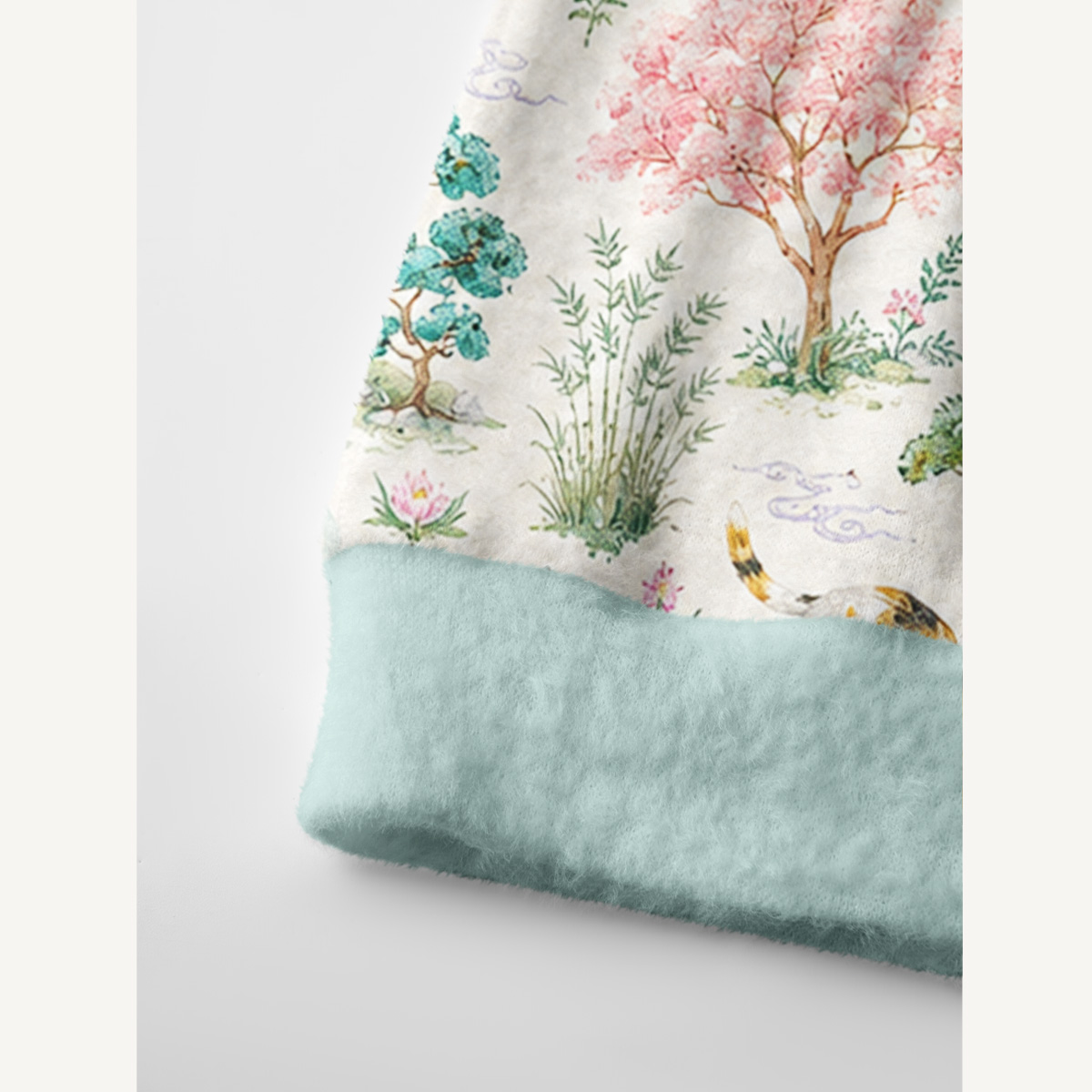 Cats in a Tranquil Garden Pond Scene Print Ugly Cardigan Sweaters