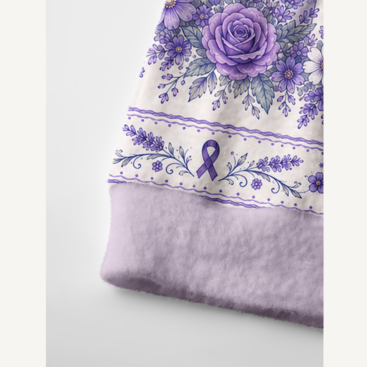 Gentle Memories Lavender Bloom Print Ugly Cardigan Sweaters