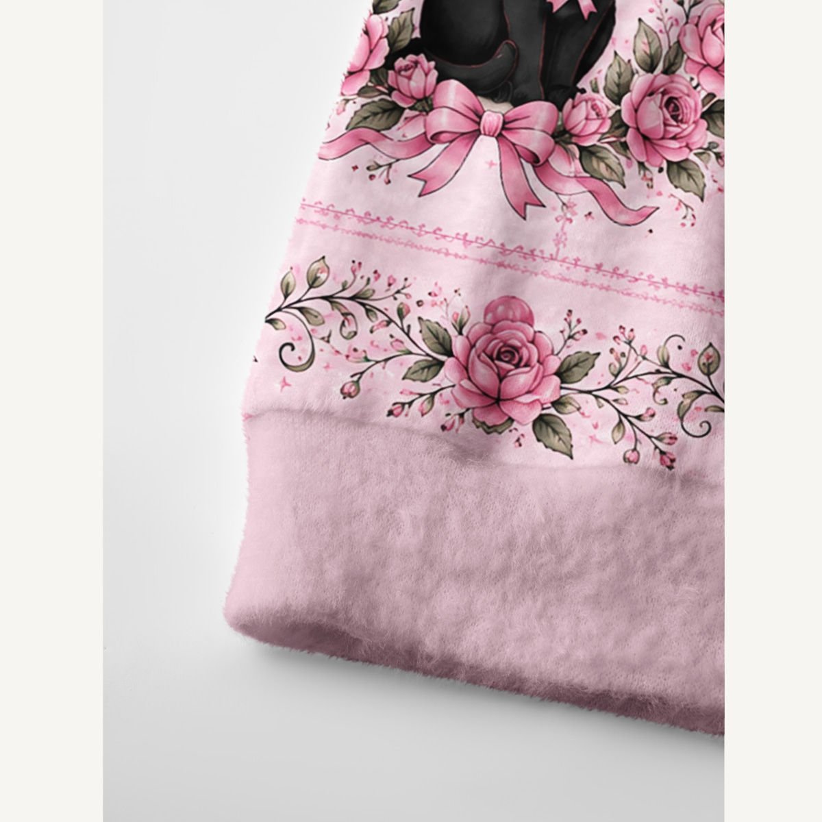 Rose Patchwork Witchy Cat Print Ugly Cardigan Sweaters