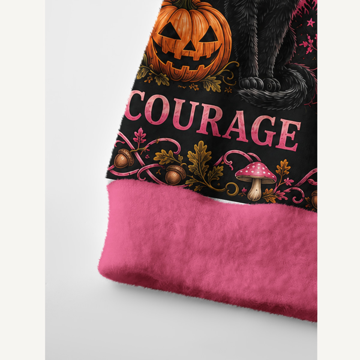 Pink October Courage Cat Print Ugly Cardigan Sweaters