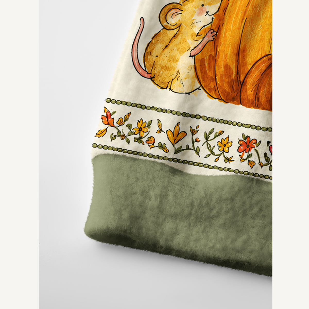 Pumpkin Patch Mice Print Ugly Cardigan Sweaters