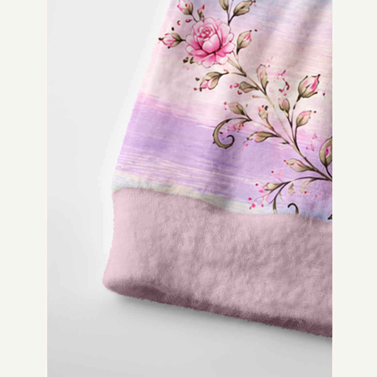 Pastel Sunset Pink Ribbon Print Ugly Cardigan Sweaters