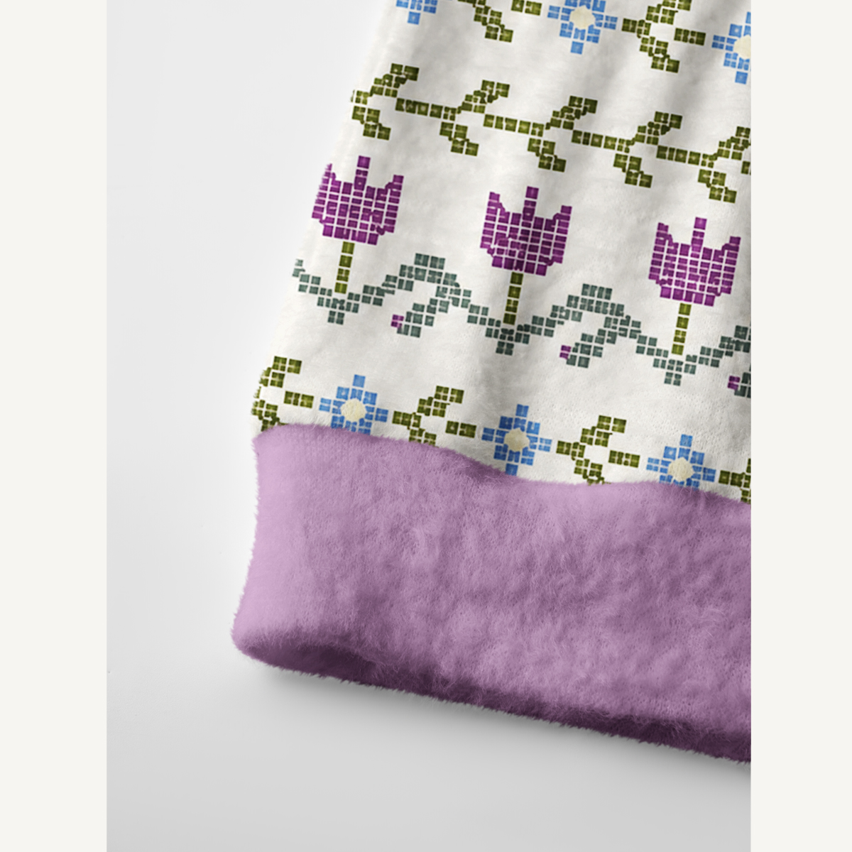 Lavender Folk Bloom Print Ugly Cardigan Sweaters