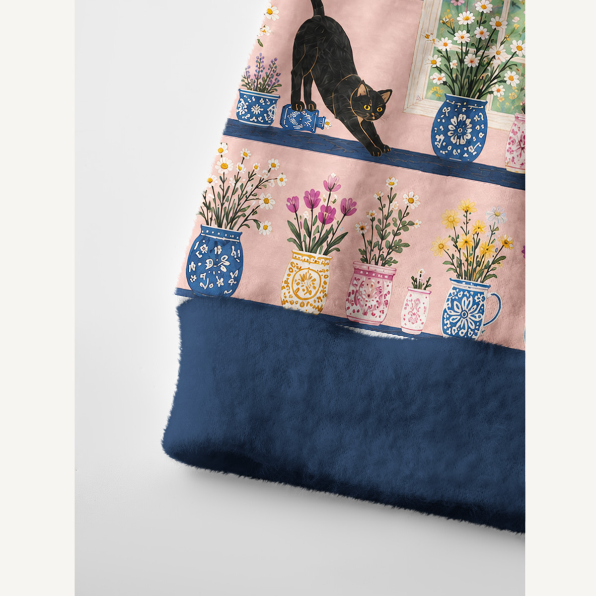Window Garden Cat Terrace Print Ugly Cardigan Sweaters