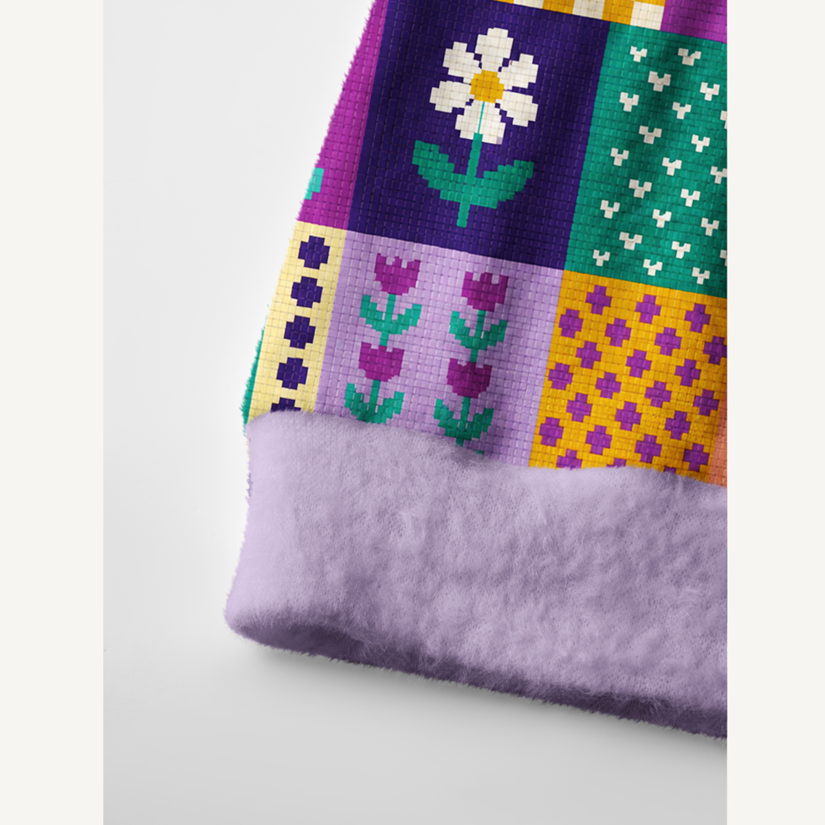 Sunny Bloom Patchwork Print Ugly Cardigan Sweaters