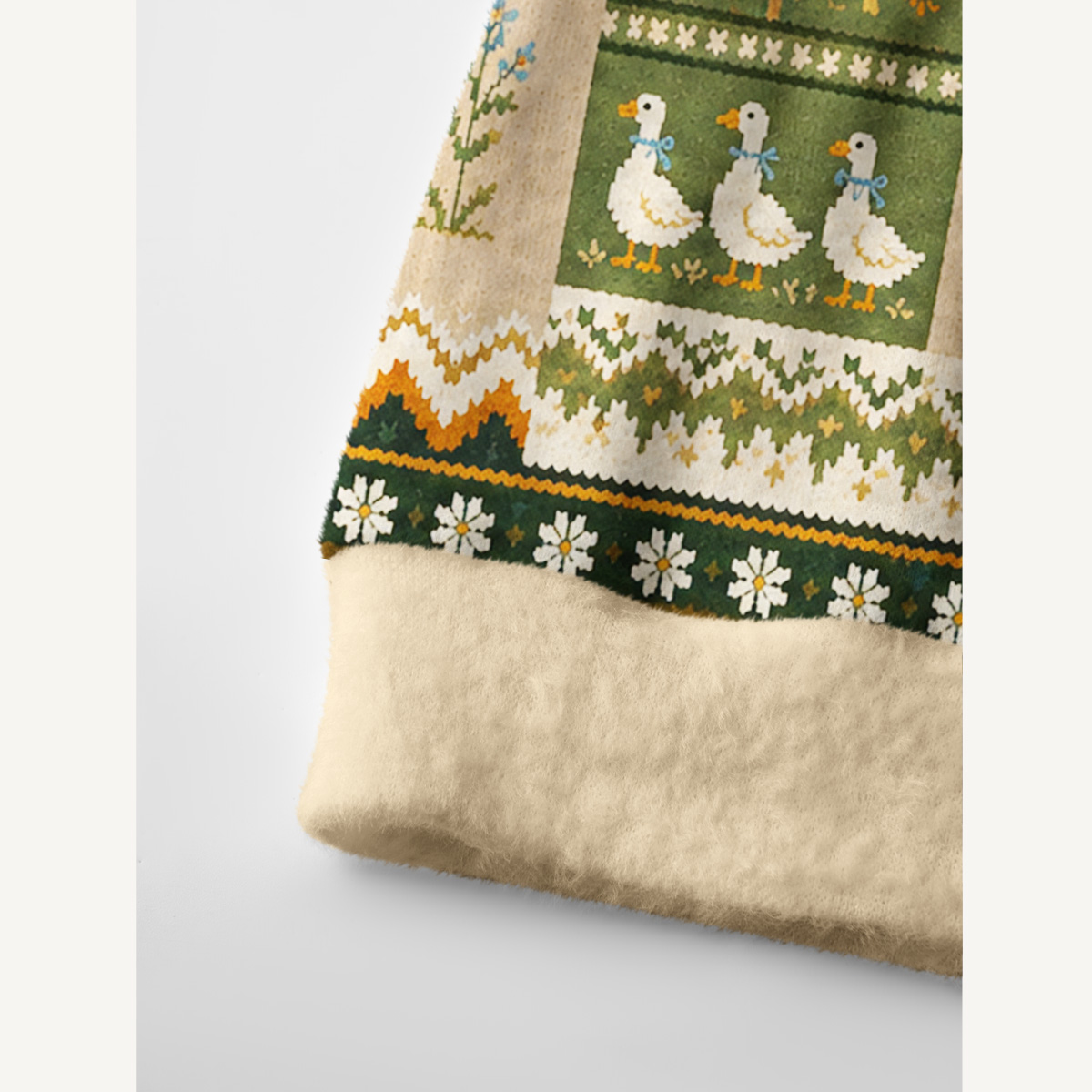 Forest Cabin Fox Garden Print Ugly Cardigan Sweaters