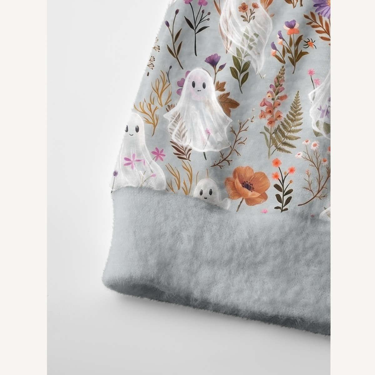Ghostly Wildflower Meadow Print Ugly Cardigan Sweaters