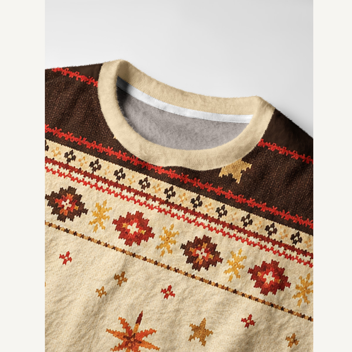 Galloping Horseshoe Meadow Fuzzy Crewneck Sweater