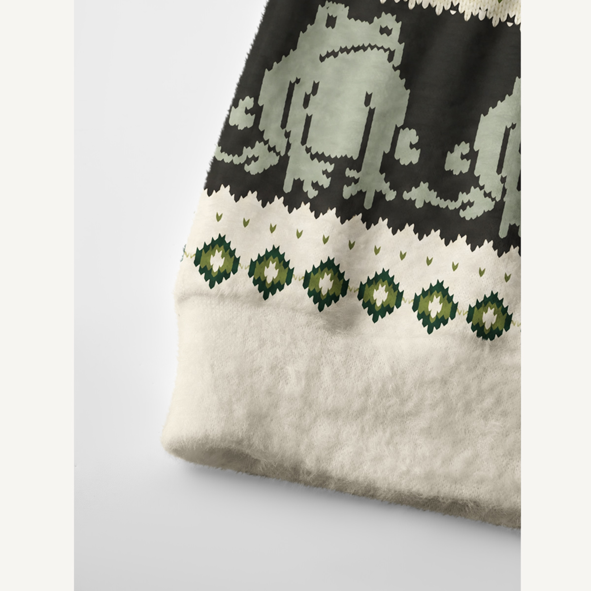 Vintage Frog Geometric Folk Ugly Cardigan Sweaters