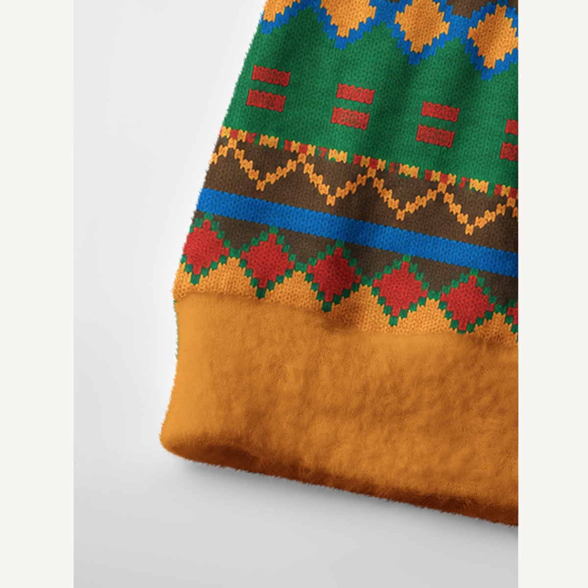 Antlered Deer & Geometric Stripe Ugly Cardigan Sweaters