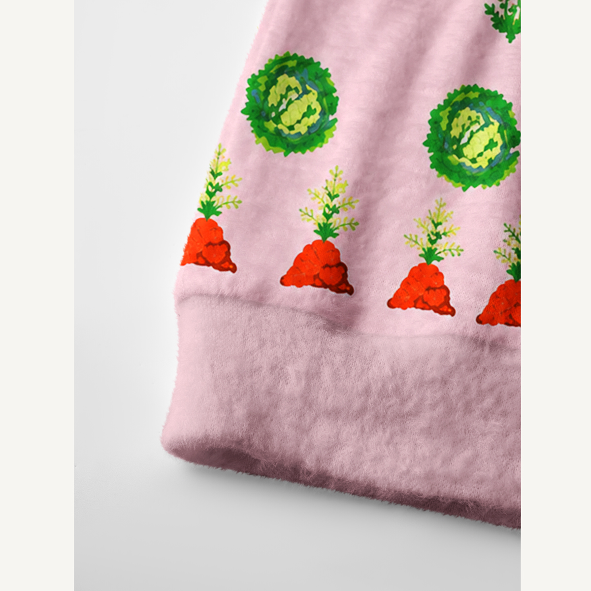 Pink Bunny Garden Print Ugly Cardigan Sweaters