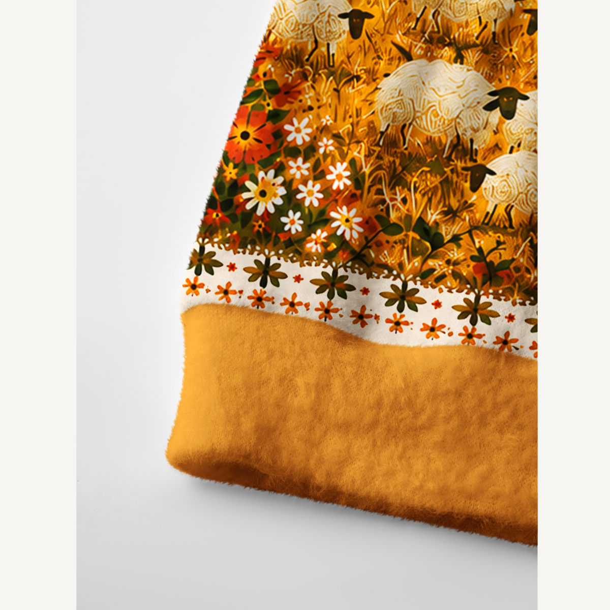 Golden Orchard Sheep Print Ugly Cardigan Sweaters