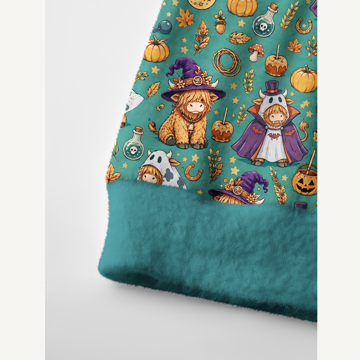 Halloween Highland Cow Party Print Ugly Cardigan Sweaters