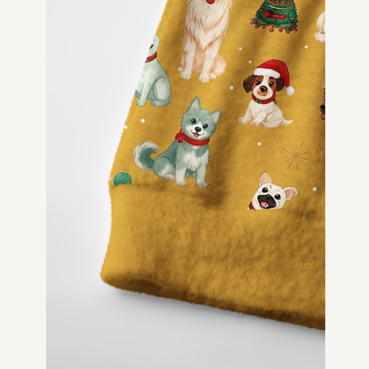 Christmas Puppies Holiday Print Ugly Cardigan Sweaters