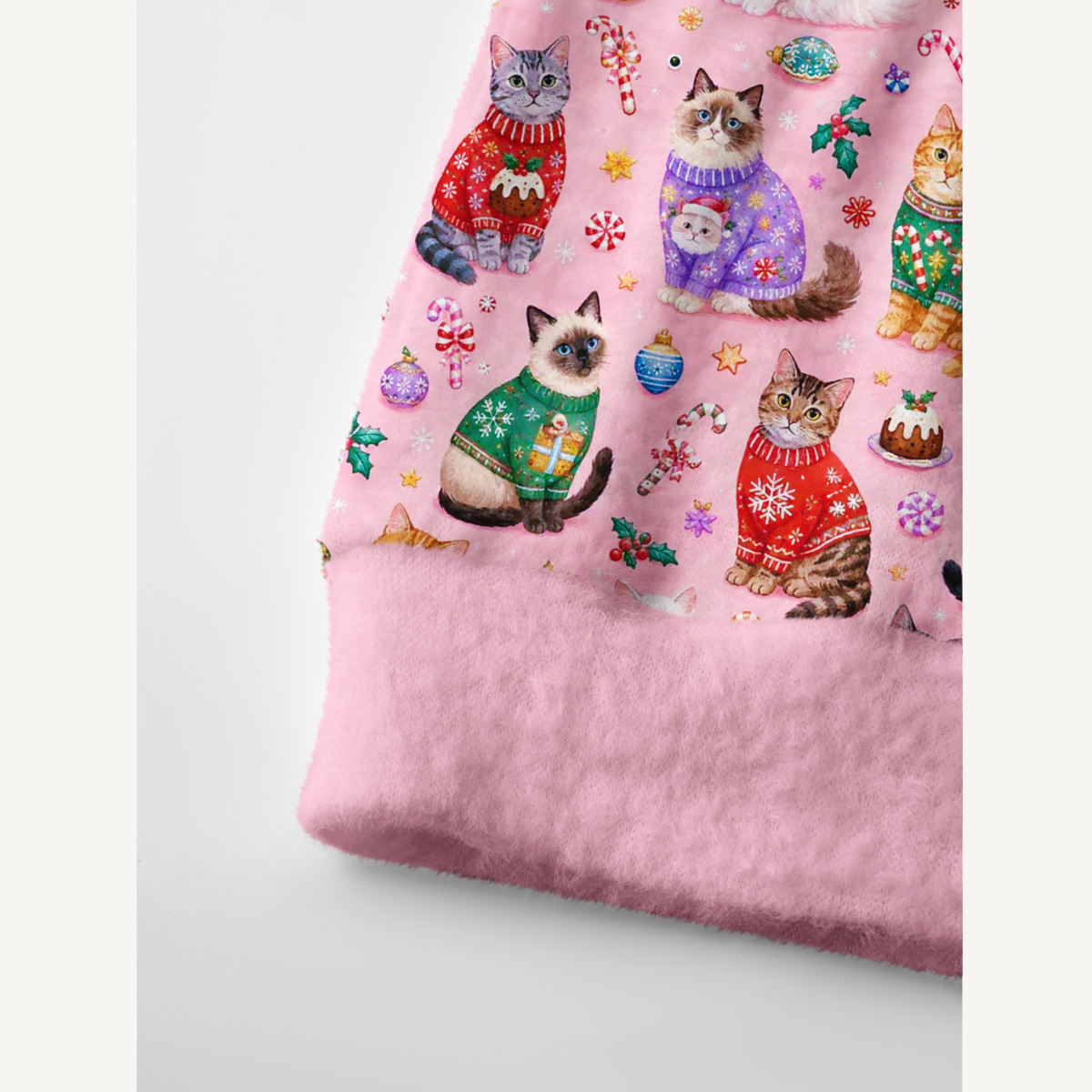 Christmas Sweater Cats Holiday Print Ugly Cardigan Sweaters
