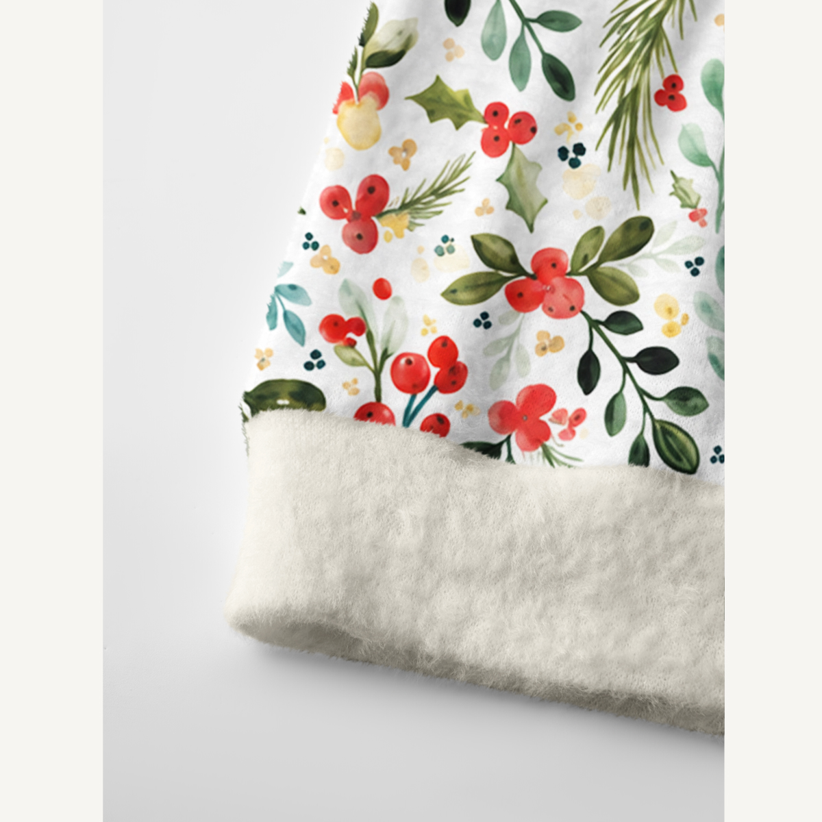 Christmas Holly Berry & Pine Print Ugly Cardigan Sweaters