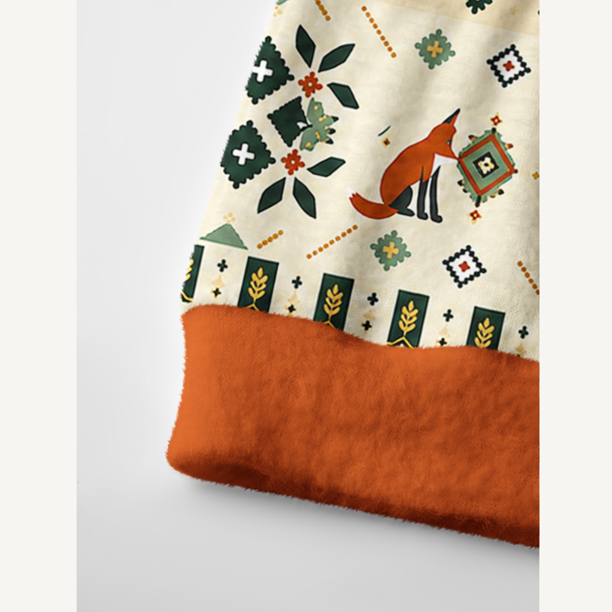 Nordic Fox Forest Fair Isle Print Ugly Cardigan Sweaters