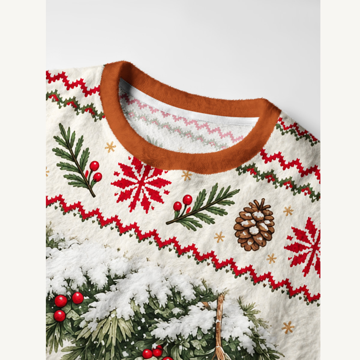 Cozy Winter Fox & Hedgehog Fuzzy Crewneck Sweater