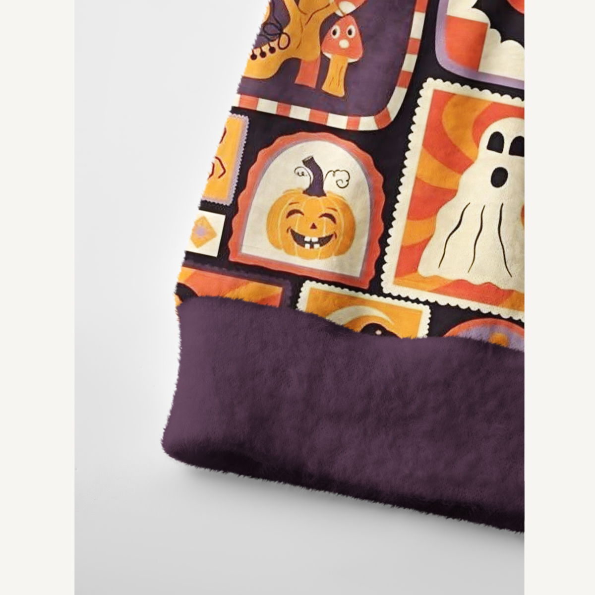Retro Spooky Pumpkin Cat & Ghost Patchwork Ugly Cardigan Sweaters