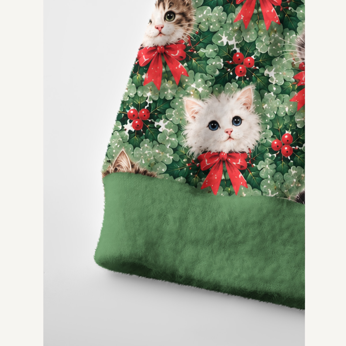Holly Jolly Christmas Cats Print Cardigan Sweaters