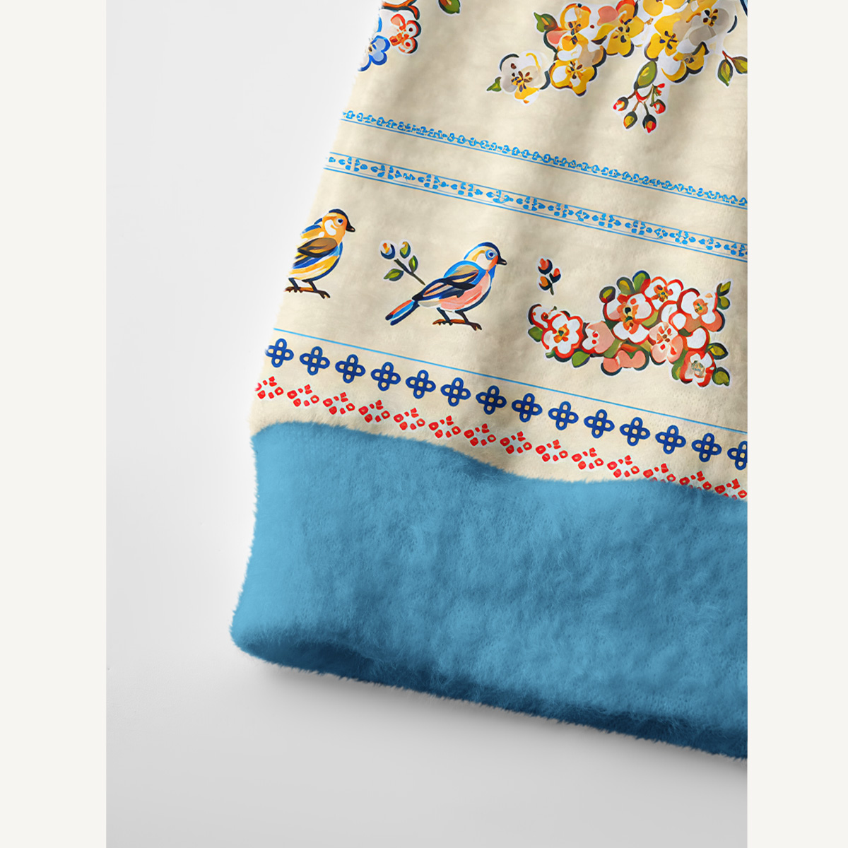 Vintage Floral Songbirds Print Ugly Cardigan Sweaters