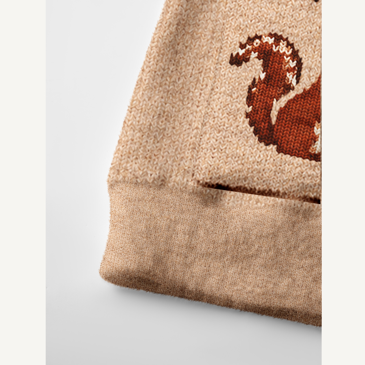 Cozy Woodland Squirrel Print Cardigan Sweaters with Pockets