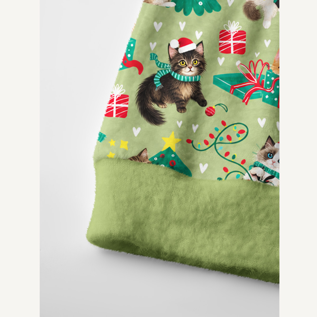 Playful Christmas Cats Print Cardigan Sweaters