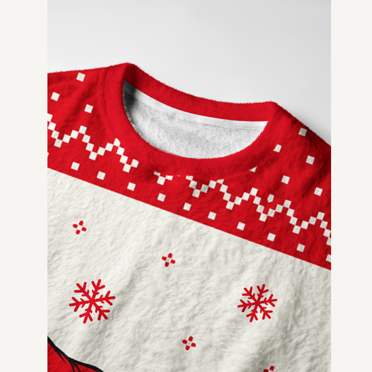 Christmas Highland Cow Fuzzy Crewneck Sweater