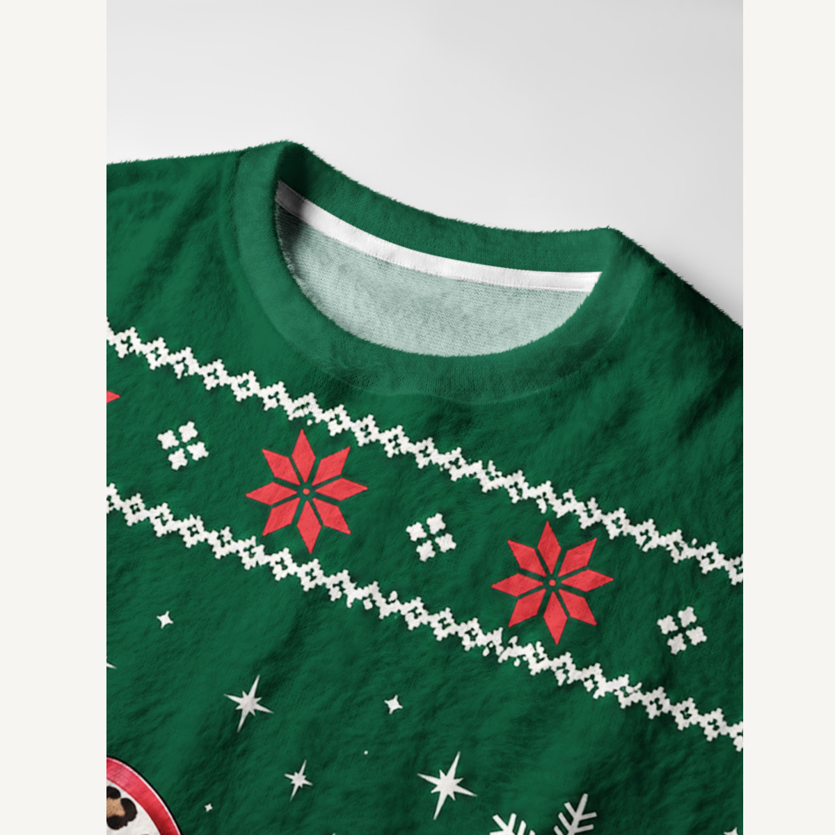 Jolly Christmas Cow Fuzzy Crewneck Sweater