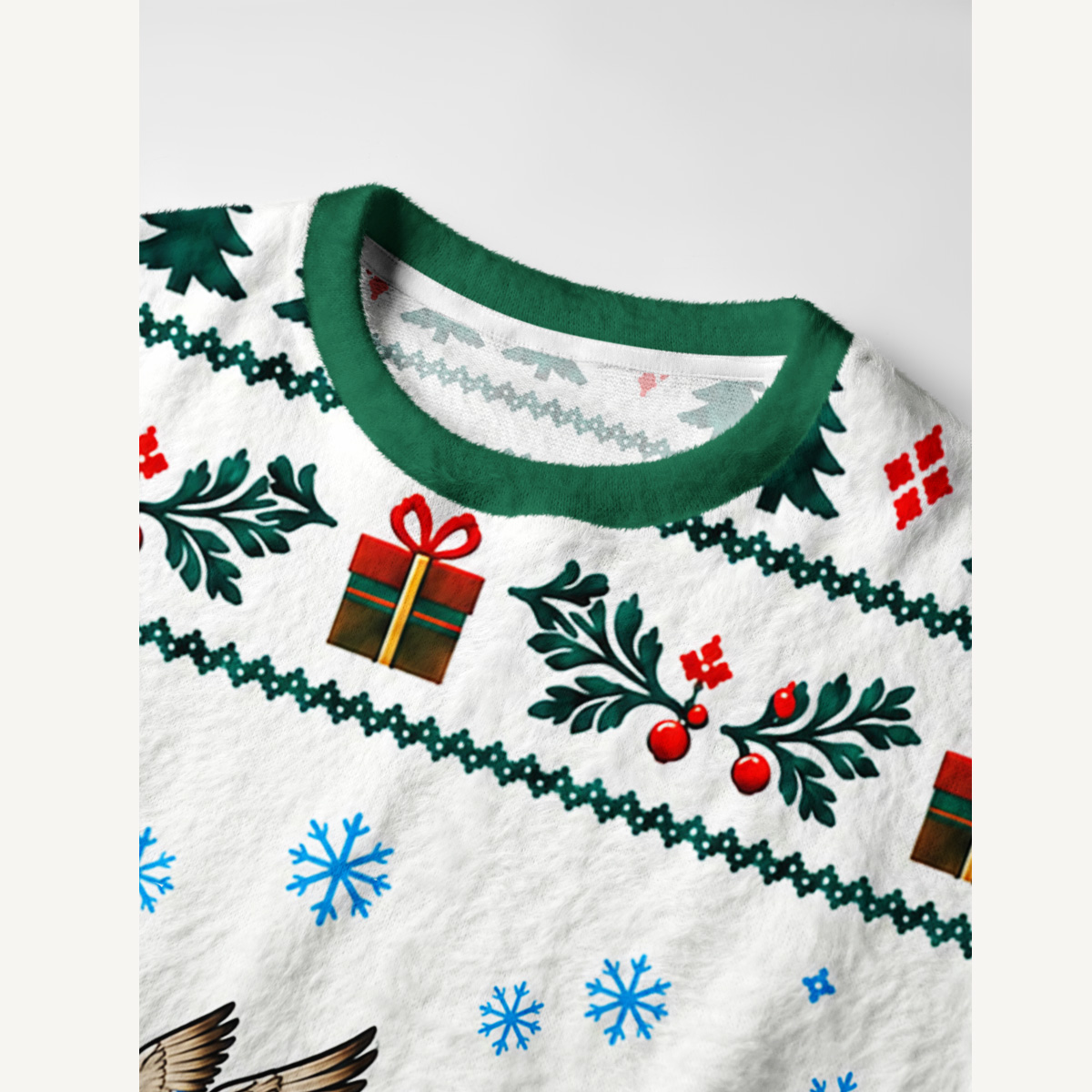 Merry Mallard Christmas Fuzzy Crewneck Sweater
