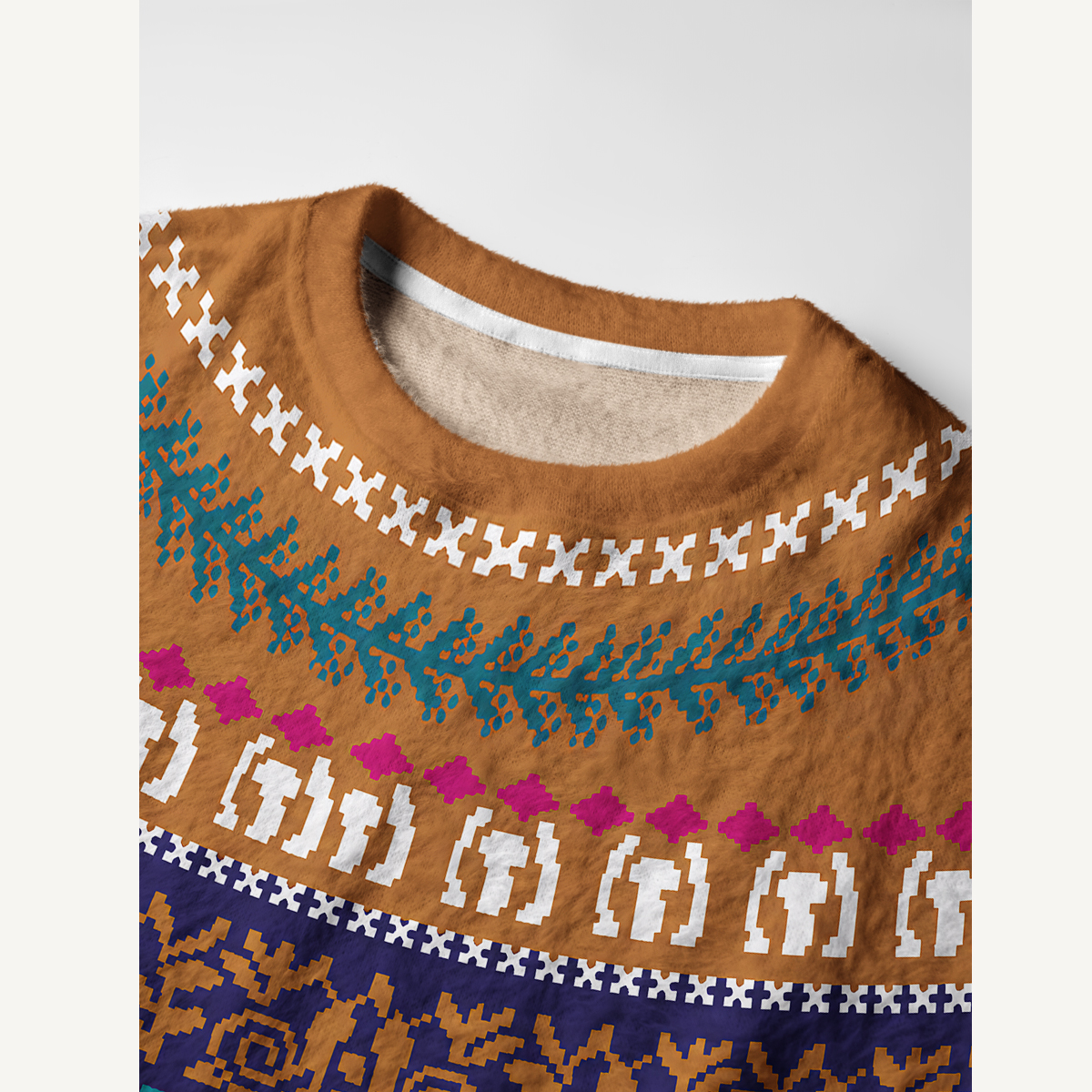 Moonlit Woodland Mouse Fuzzy Crewneck Sweater
