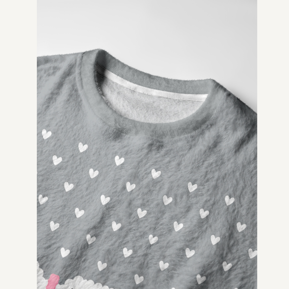 Cozy Little Sheep Fuzzy Crewneck Sweater