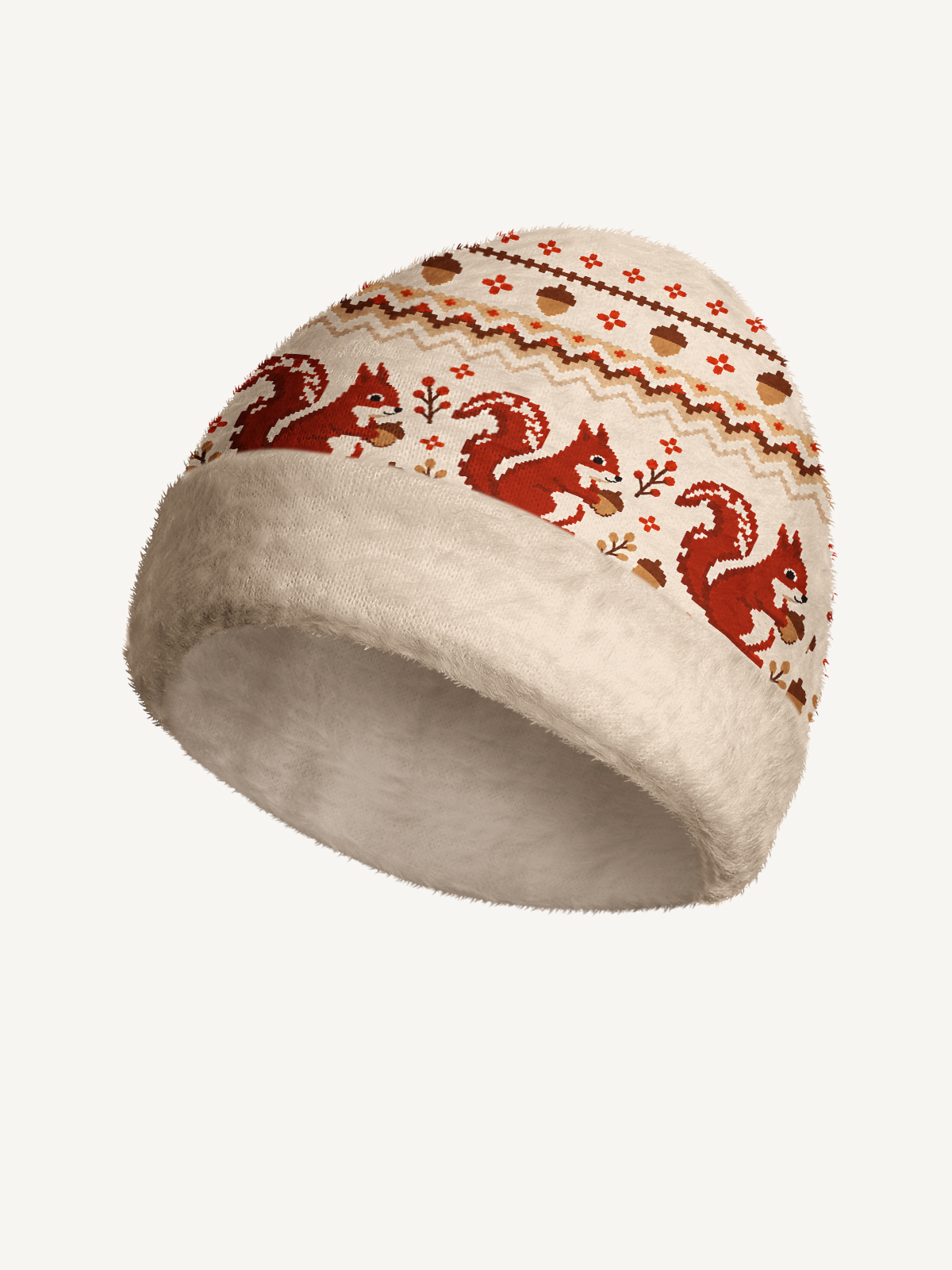 Cozy Woodland Squirrel Cozy Fuzzy Beanie
