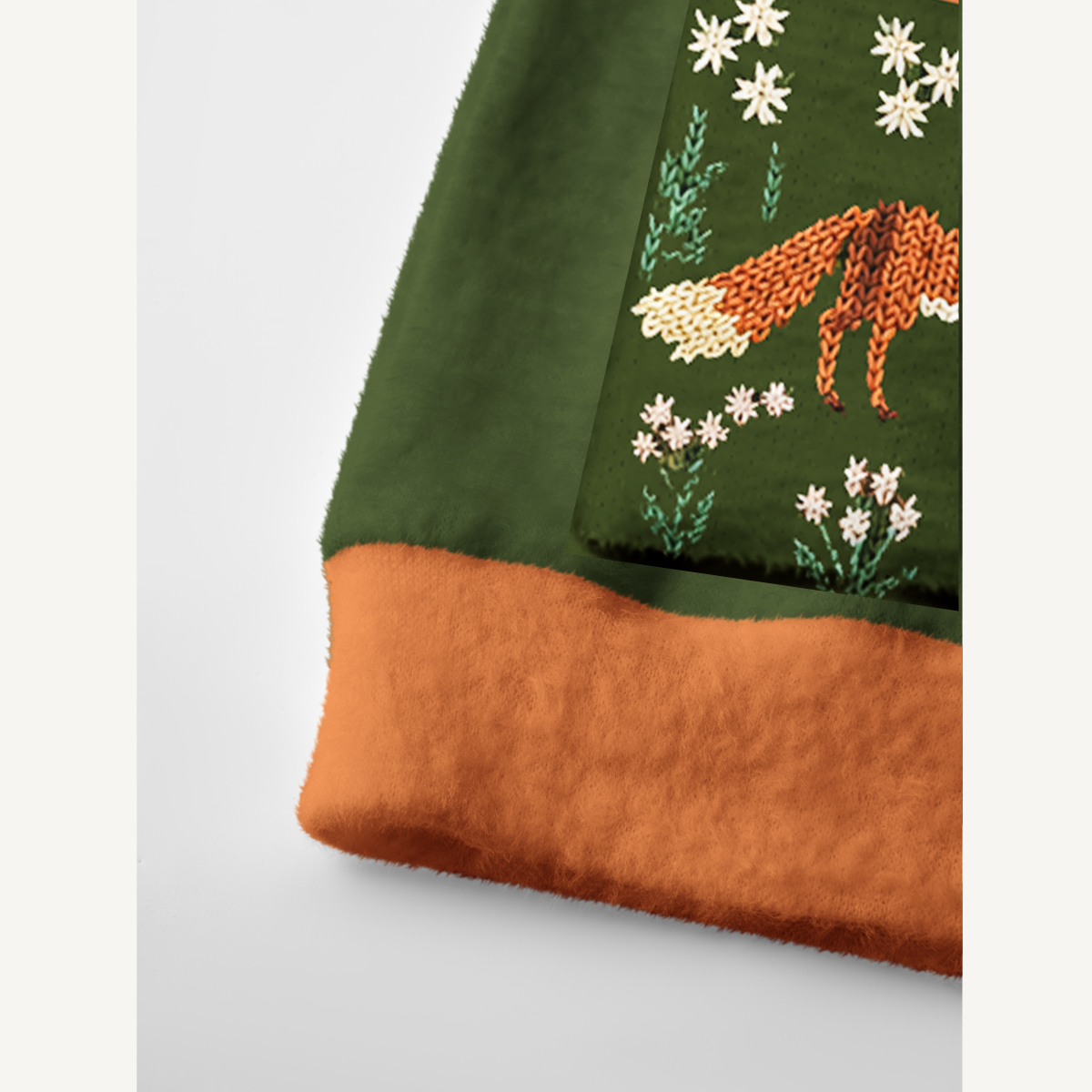 Whimsical Woodland Fox & Strawberry Print Cardigan Sweaters with Pockets