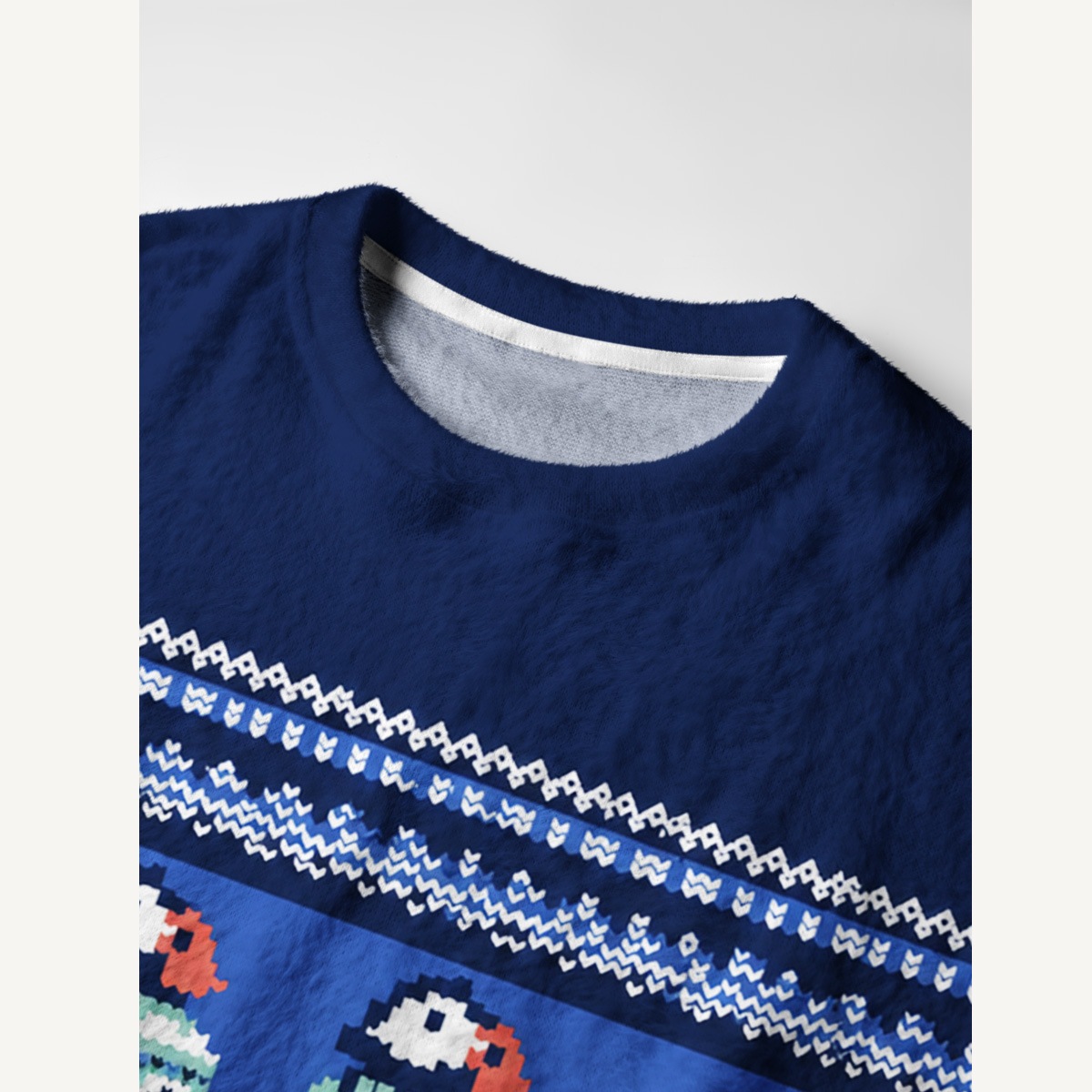 Coastal Puffin Fair Isle Fuzzy Crewneck Sweater