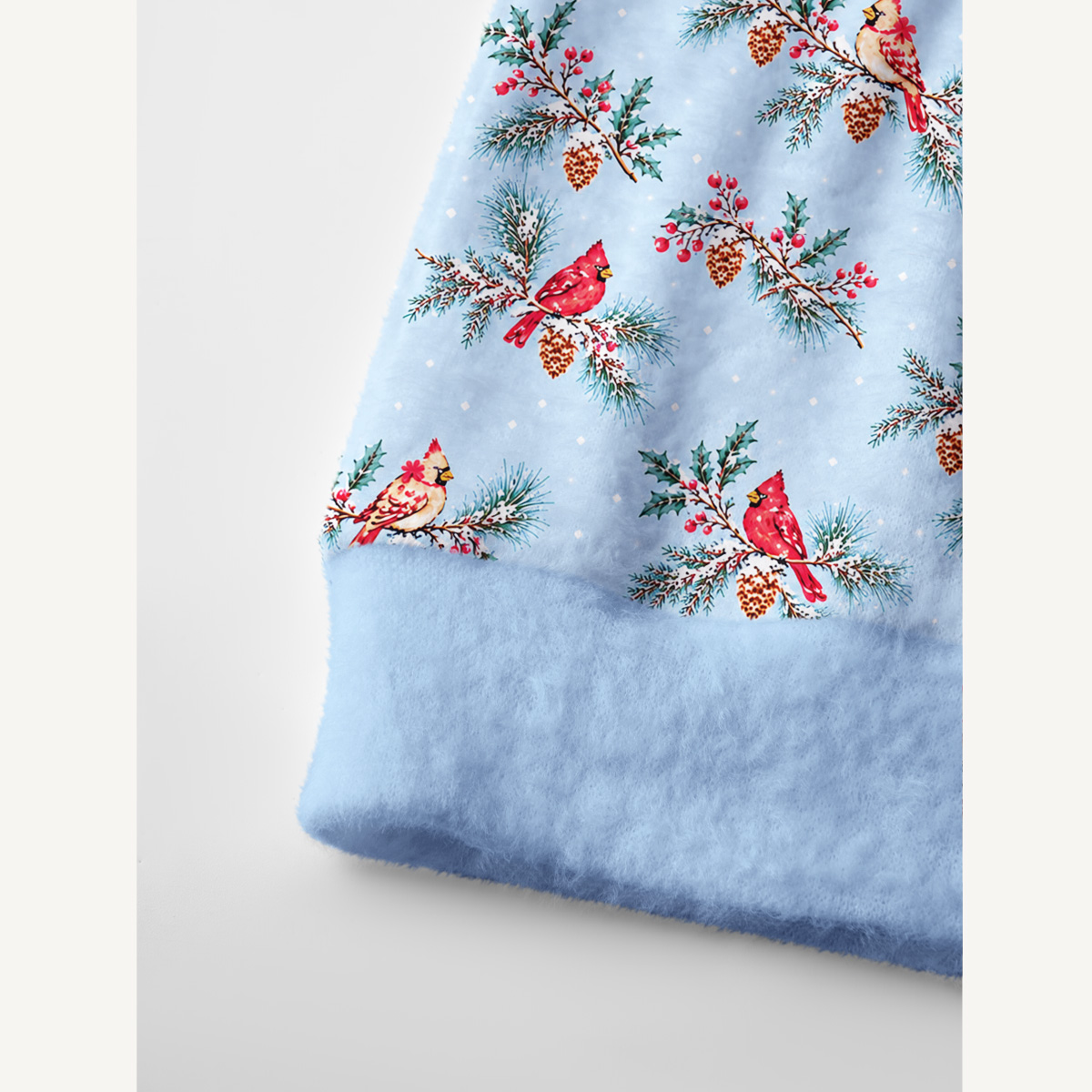 Winter Cardinal Garden Print Cardigan Sweaters