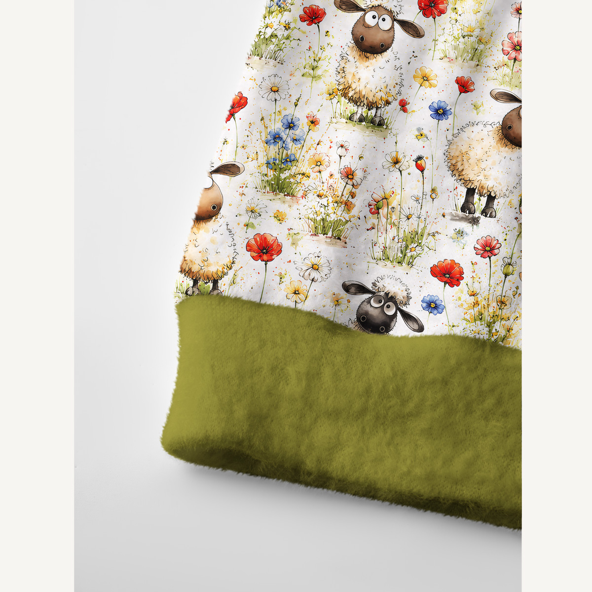 Whimsical Sheep Clipart Print Cardigan Sweaters