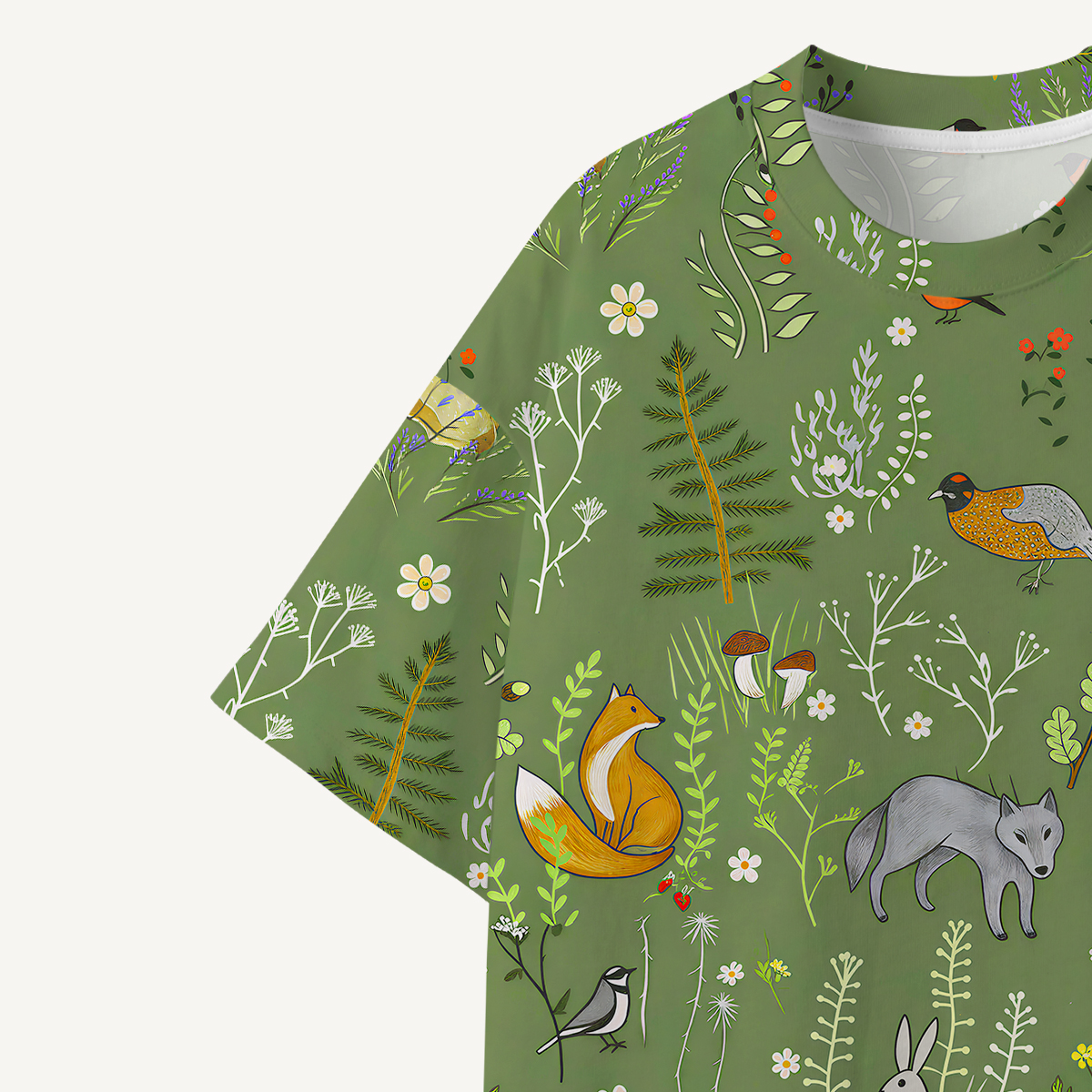 Whimsical Woodland Animals  print Premium Eco Tee