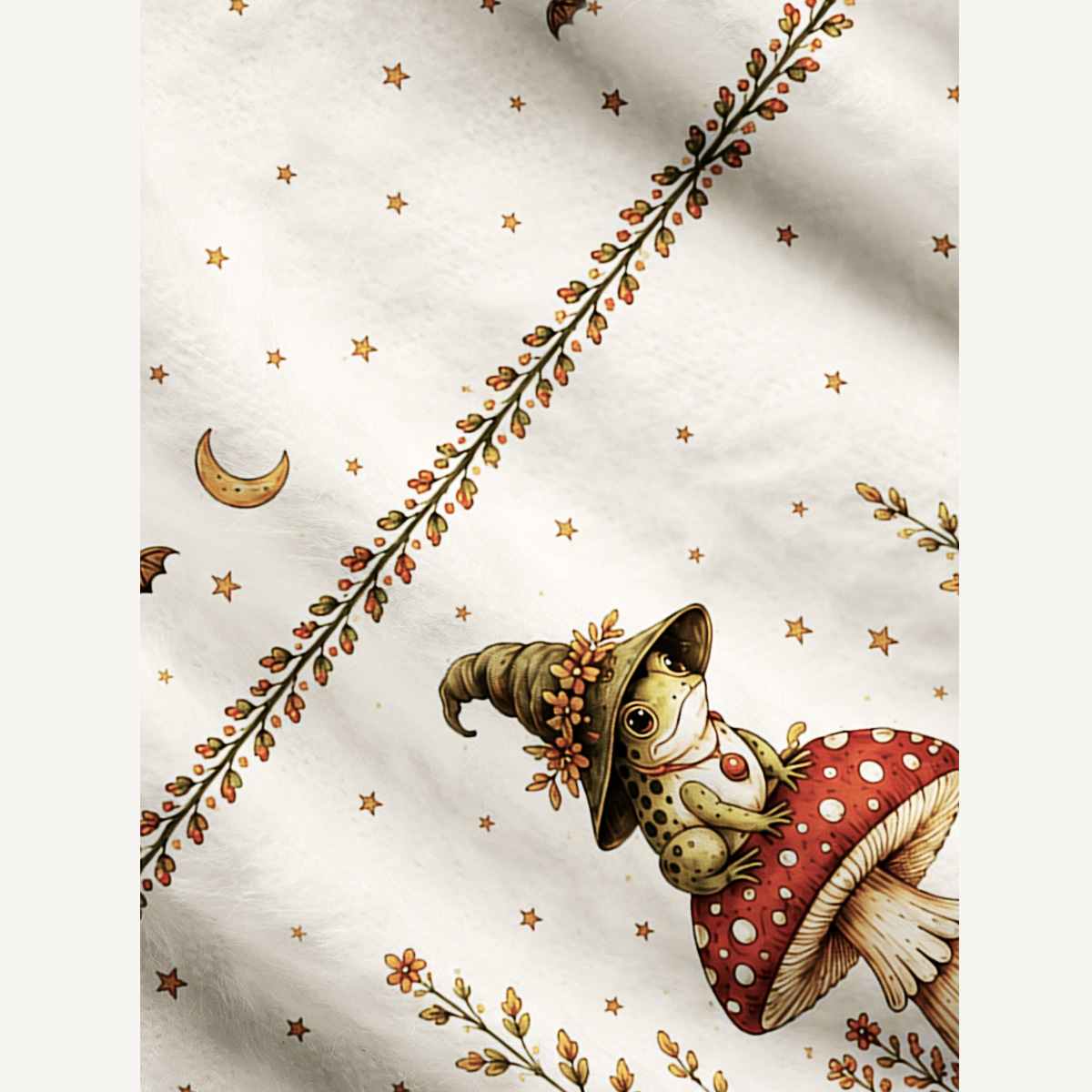 Fairy Tale Mushroom Little Frog Witch Garden Print Ugly Cardigan Sweaters