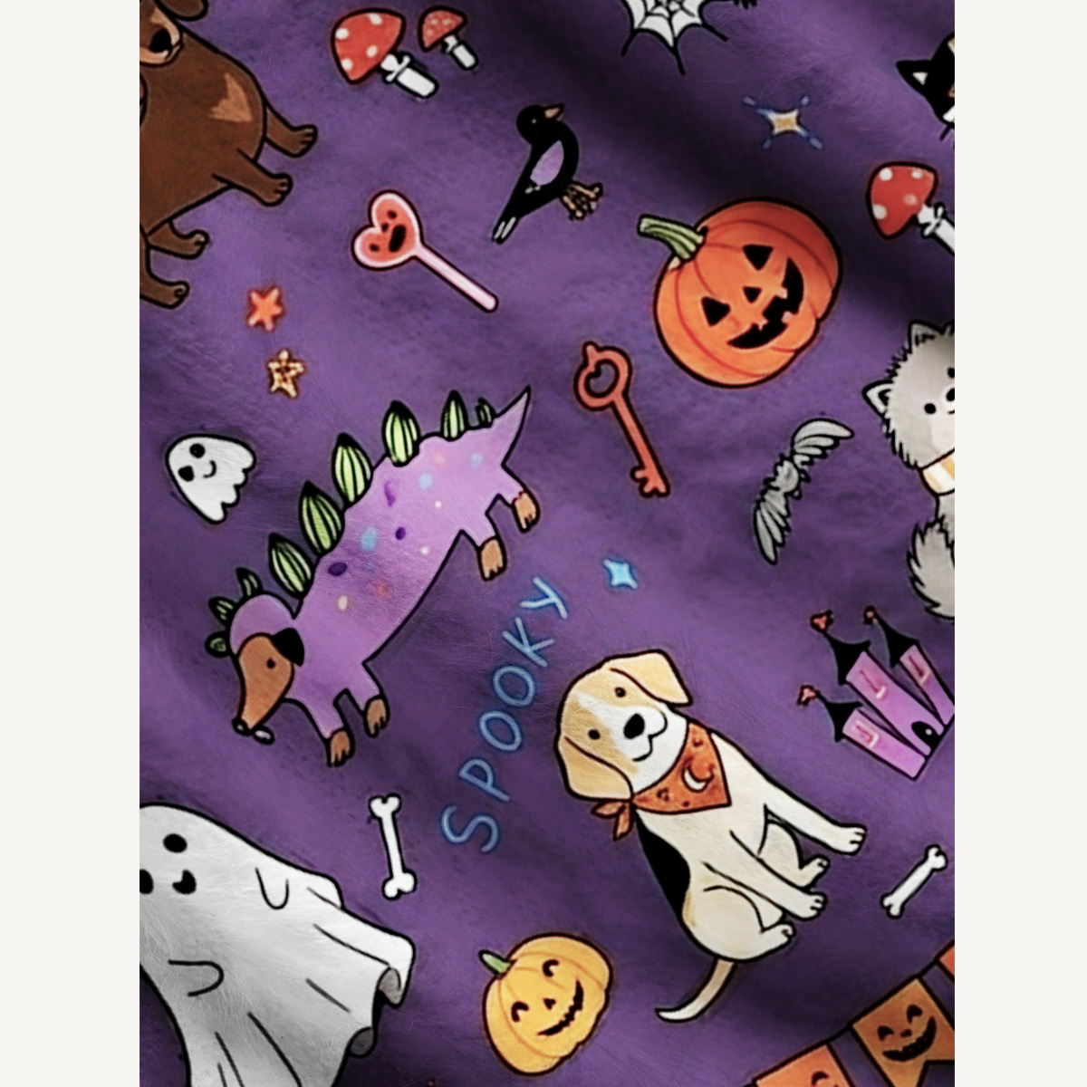Halloween Spooky Pet Parade Print Ugly Cardigan Sweaters