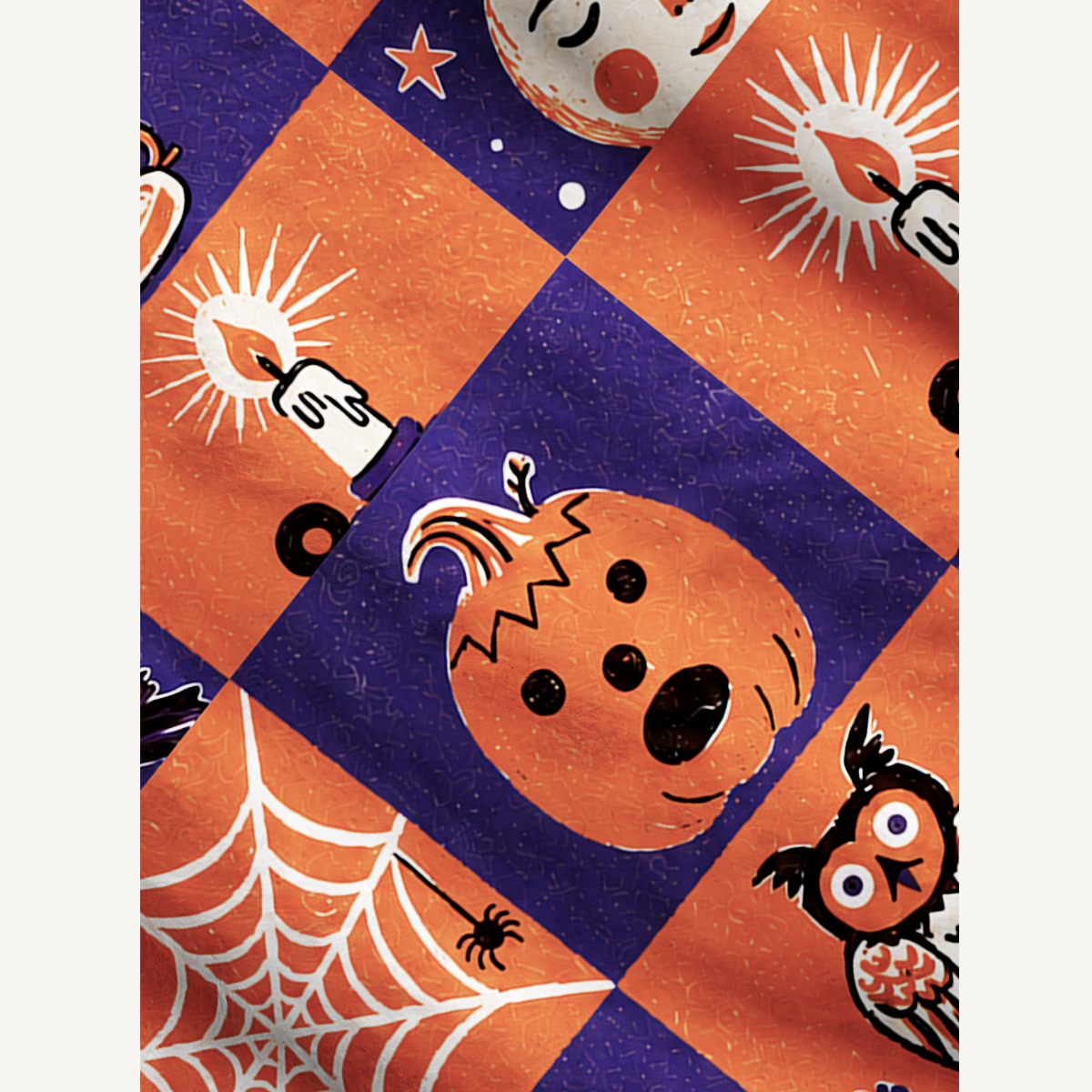 Vintage Halloween Patchwork Print Ugly Cardigan Sweaters