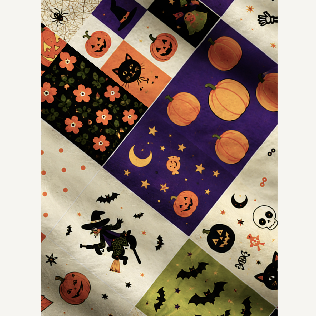 Spooky Sweet Patchwork Print Ugly Cardigan Sweaters