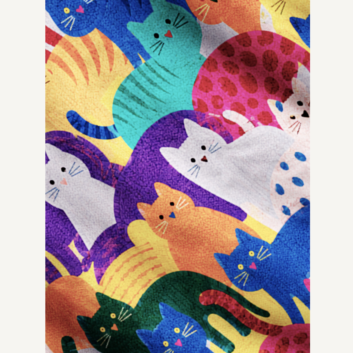 Rainbow Whimsy Cat Print Ugly Cardigan Sweaters