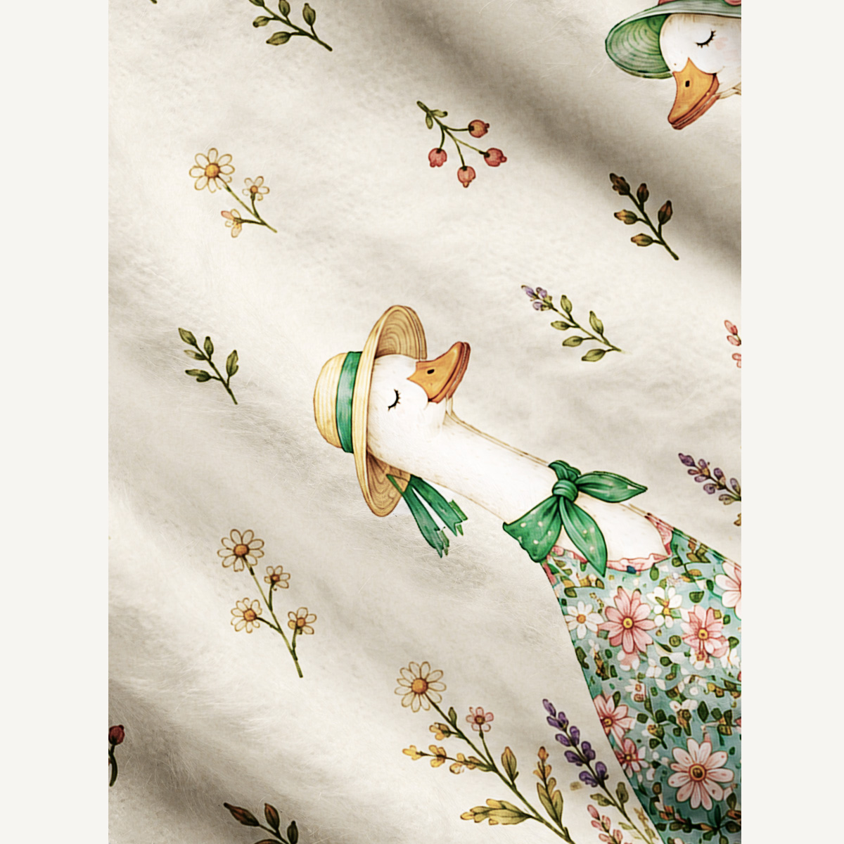 Country Garden Goose Ladies Print Ugly Cardigan Sweaters