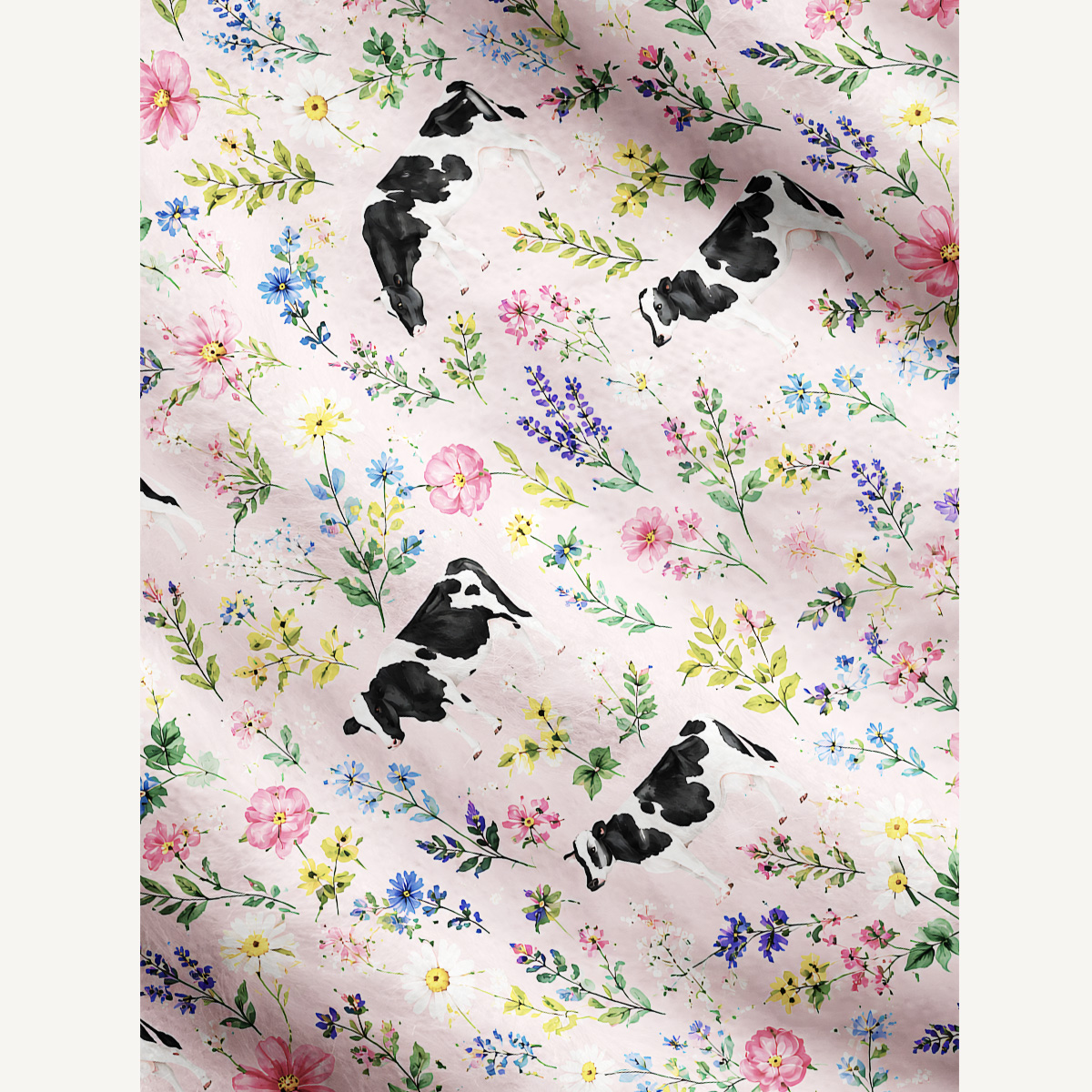 Holstein Cattle Cow Farm Animal Floral Pink Print Ugly Cardigan Sweaters