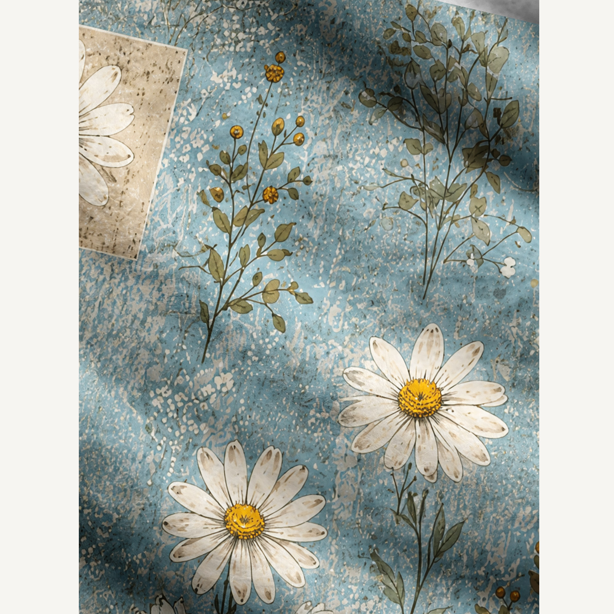 Vintage Daisy Botanical Print Ugly Cardigan Sweaters