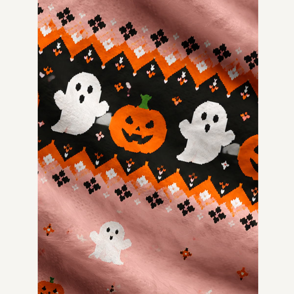 Halloween Ghost & Pumpkin Ugly Cardigan Sweaters